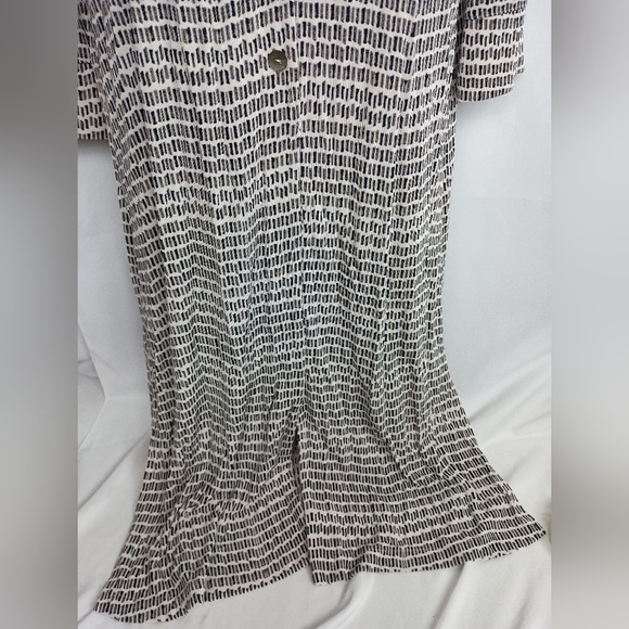 CHICOS Black White Western Aztec Long Cardigan Duster-(#1,106) - Picture 3 of 10